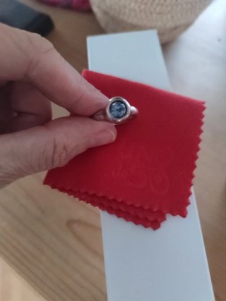 Anillo Uno de 50 Plata y azul
