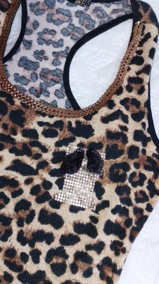 Camiseta sin mangas con estampado de leopardo