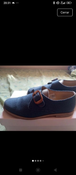 Zapatos vestir niño azul marino hebilla 37