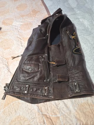 Chaleco de cuero para moto