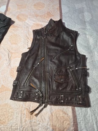 Chaleco de cuero para moto
