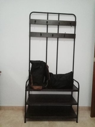 Mueble zapatero metal y madera