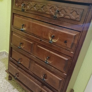 Cómoda Castellana 5 Cajones Madera