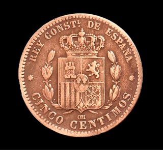 1878 ESPAÑA ~ 5 CÉNTIMOS ALFONSO XII (EXCELENTE)