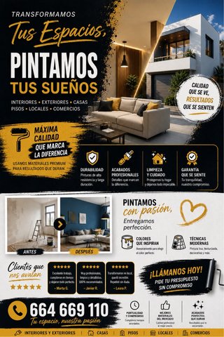 Pintura Profesional para Interiores y Exteriores
