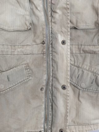 Chaqueta Militar / Motera Verde Caqui con Parches