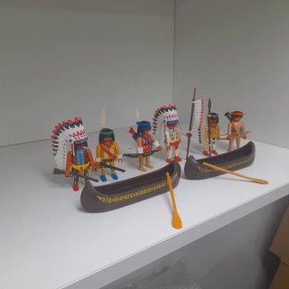 Playmobil Indios Set 6 Figuras + Canoas
