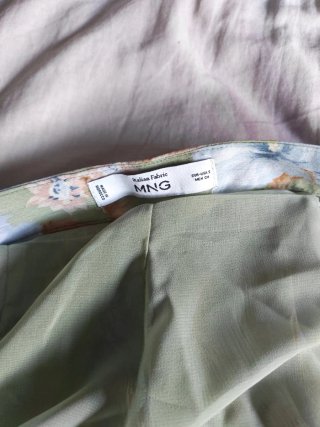 Pantalón globo estampado floral verde menta