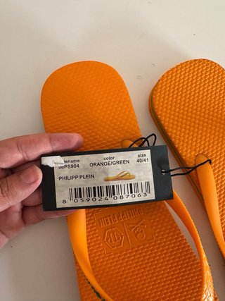 Chanclas Philipp Plein Naranja Talla 40-41