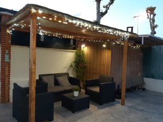 Conjunto de Muebles de Jardín Negro/Gris