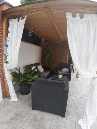 Conjunto de Muebles de Jardín Negro/Gris