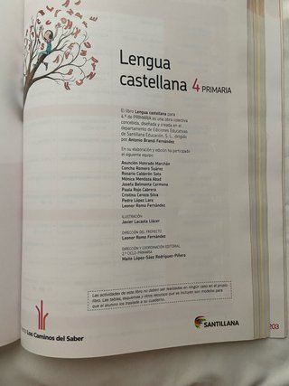 Lengua castellana, 4 Primaria Proyecto Los Caminos