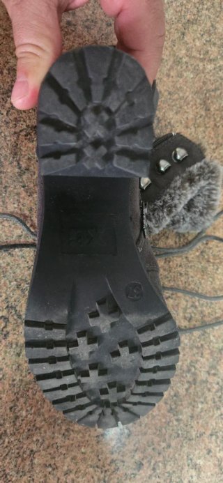 Botas de tacón con cordones y pelo talla 37