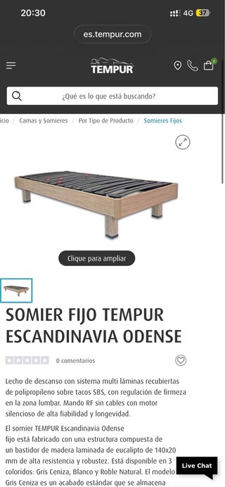 Somier Tempur Escandinavia 160x200 as new
