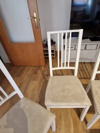 Juego de 4 sillas de comedor blancas
