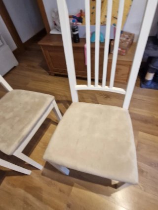 Juego de 4 sillas de comedor blancas