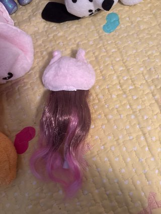 Muñeca con bolsa peluche gatito rosa