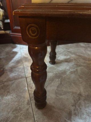 Mesita de salón antigua mármol y madera