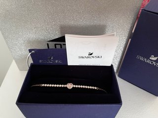 Pulsera Swarovski Corazón Rosa y Dorada