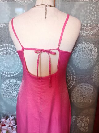 Espectacular vestido largo de fiesta rosa Barby