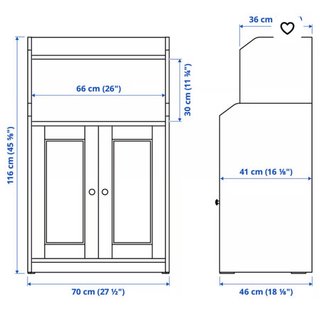 Armario auxiliar HAUGA IKEA 70x116cm