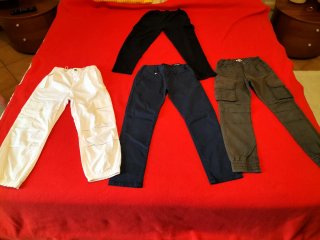 Set 4 pantaloni cargo bimbo 9-10 anni