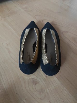 Ballerine nere e dorate Massimo Dutti