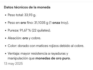 Moneda oro krugerrand