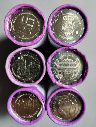 Rollos de monedas 2 euros España