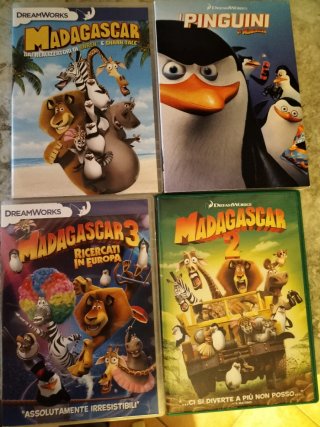 4 DVD Madagascar e Pinguini Trilogia