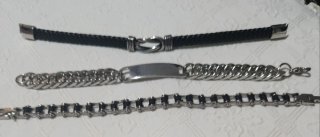 Confezione da 3 Bracciali Uomo in Acciaio