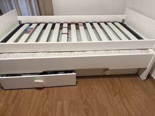 Cama nido con cama supletoria y cajones y tapiflex