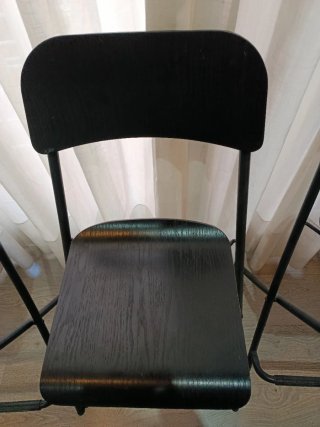4 Sillas Altas Plegables Metal/Madera