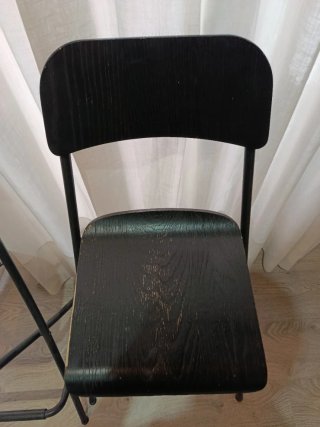 4 Sillas Altas Plegables Metal/Madera