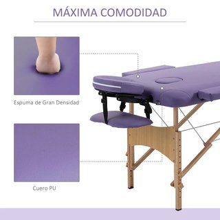 Camilla Plegable Ajustable Profesional Púrpura