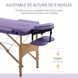 Camilla Plegable Ajustable Profesional Púrpura