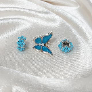 Conjunto charms Pandora mariposa y cuentas