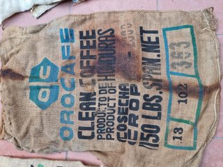 Saco de Yute Antiguo Café y Patatas