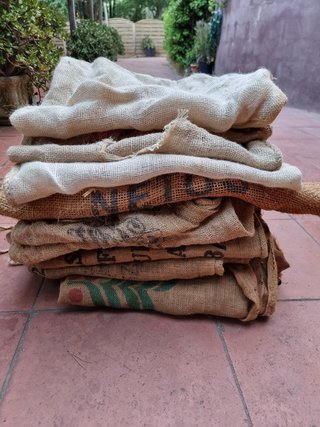 Saco de Yute Antiguo Café y Patatas