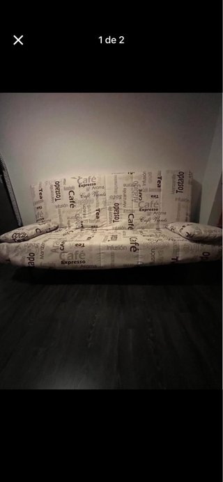 Sofá cama estampado café tela beige