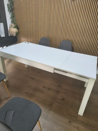 Mesa comedor extensible blanco melamina 130/180x85