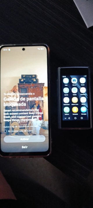 Mini teléfono Android Negro/Plateado