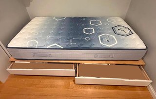 Cama 90cm con base y cajones