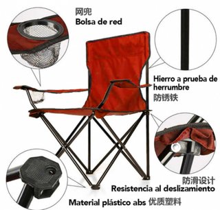 2 Sillas Plegables Rojas 50x50x80cm