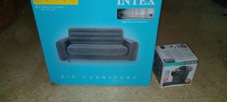 Sofá hinchable Intex + inflador