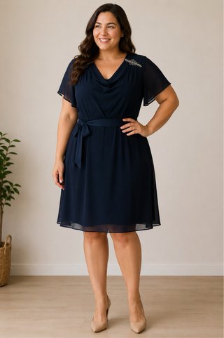 Vestido fiesta señora azul