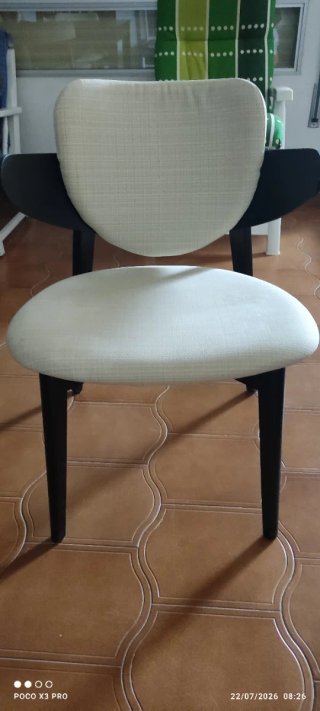 6 Sillas Comedor Beige y Negro