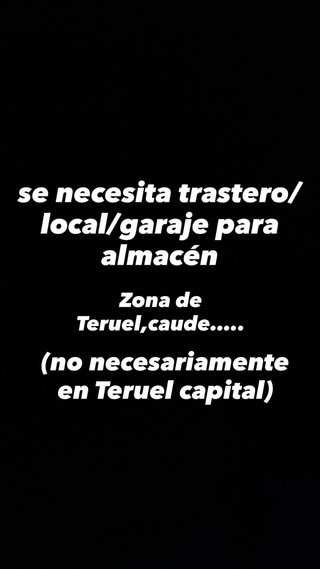 Se necesita local/garaje/trastero para almacen