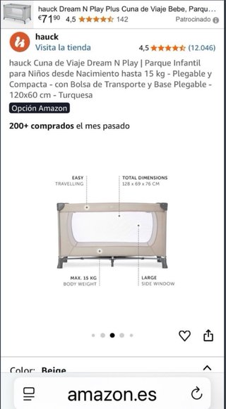 Cuna de viaje Hauck