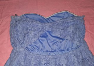 Vestido Celeste Encaje Mujer